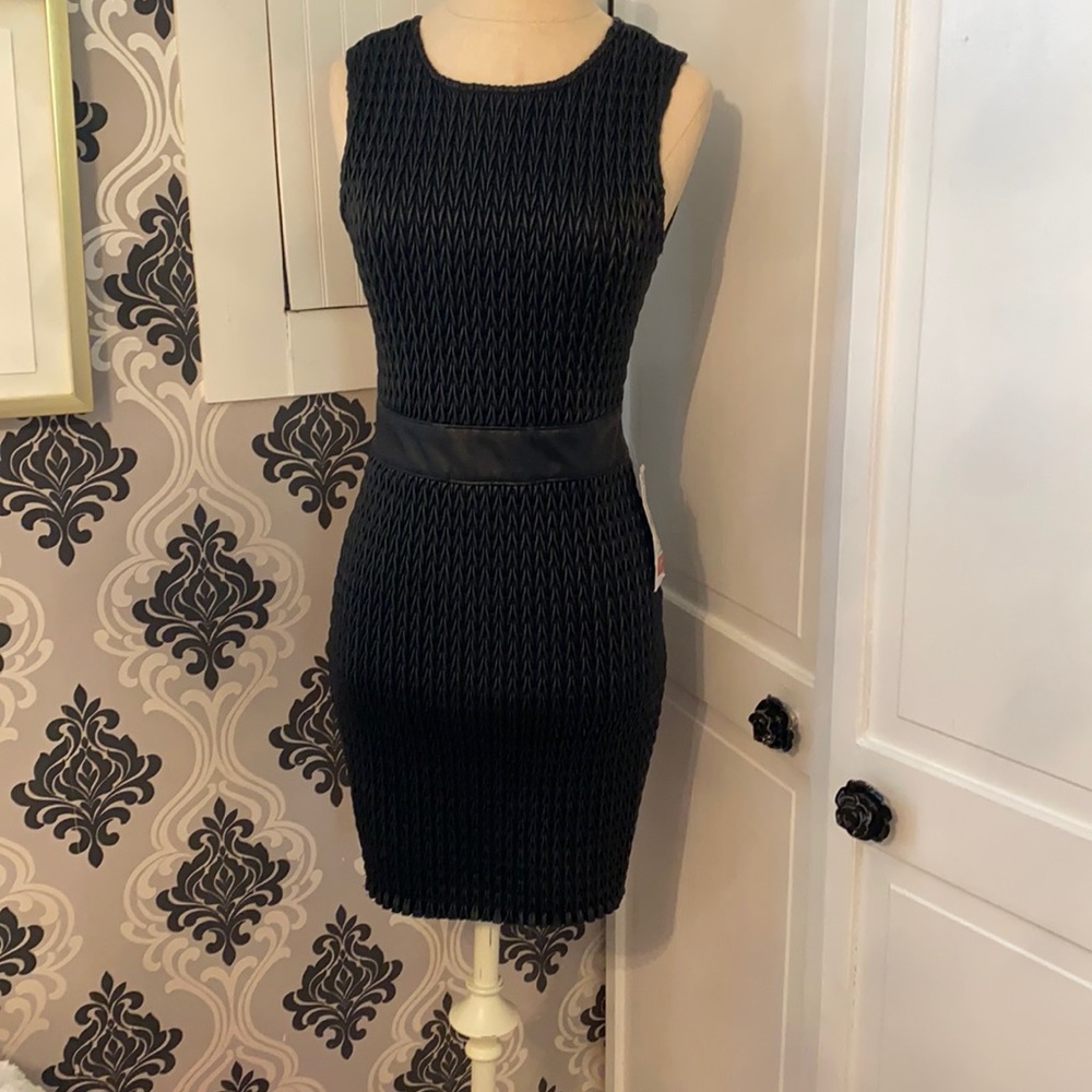 Zara Black Faux Leather Dress